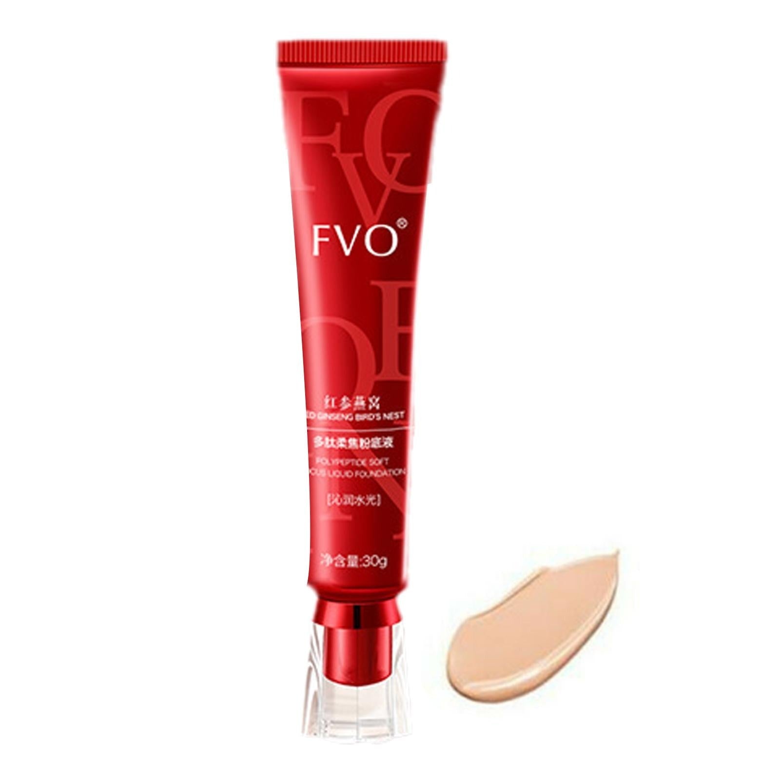 Flytende foundation med rød ginseng for feilfri, naturlig look og full dekkevne