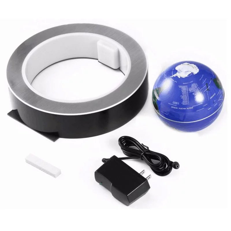 Elegant flytende globus med integrert LED-belysning, ideell for moderne romdekor og kontorbruk.
