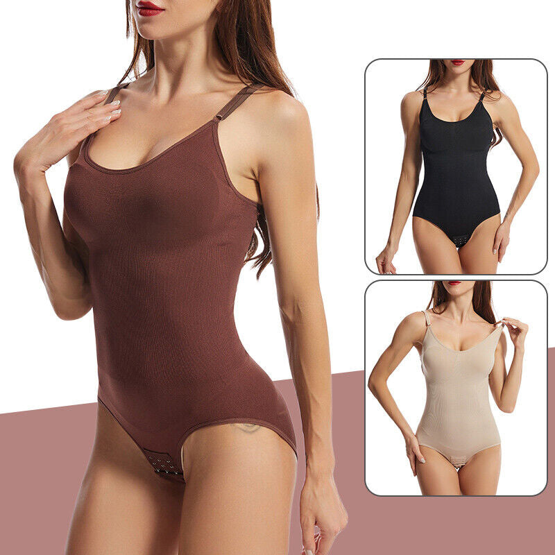 Formende slankende bodysuit for kvinner, sømløs med ryggløs design, løfter og fremhever naturlige kurver. Perfekt komfort.