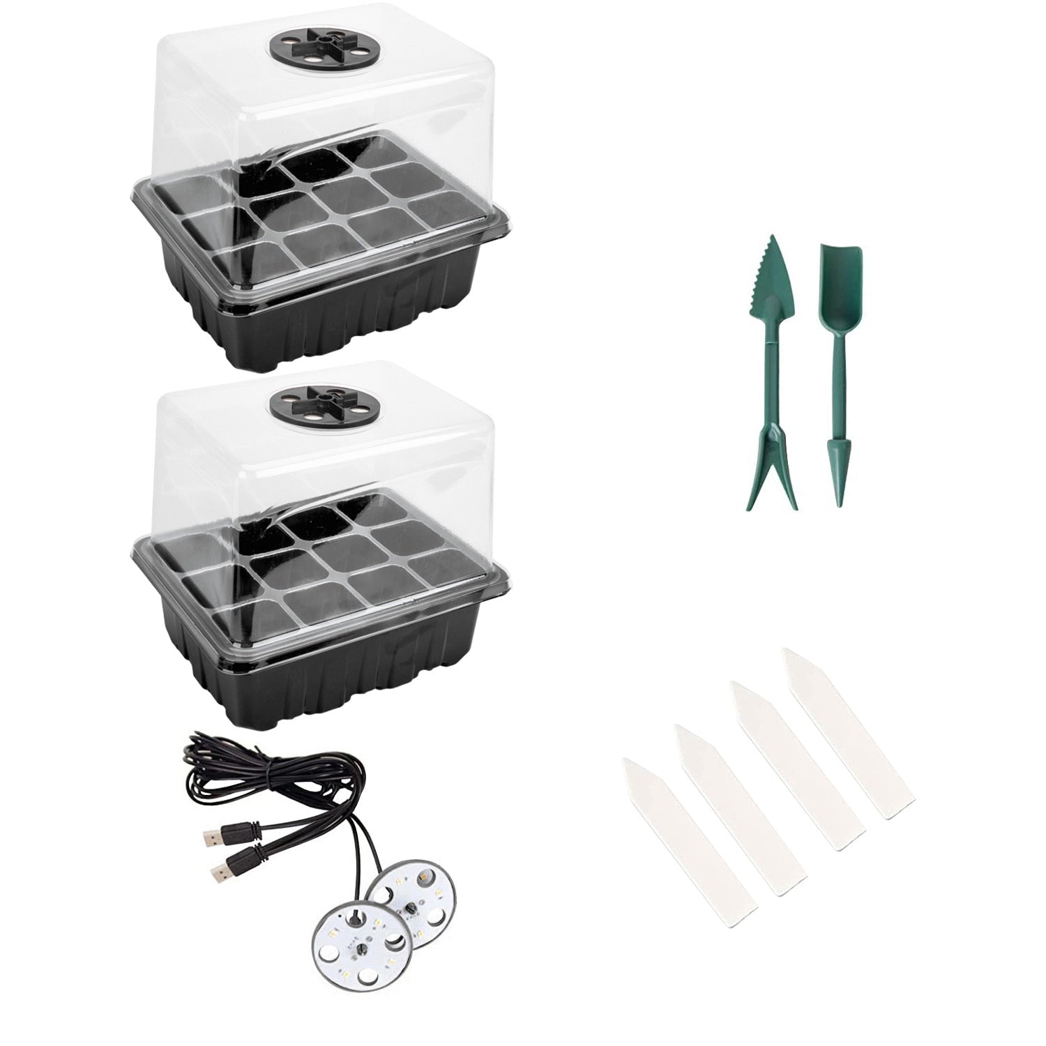 Effektivt frøstartbrett for enkel spiring av frø innendørs. Med vekstlys for robuste og sunne planter.