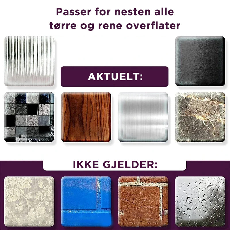 "Gjennomsiktig dobbeltsidig tape for DIY-prosjekter, PVC, gjenbrukbar og vaskbar, allsidig bruk, 45mm x 15mm biter."