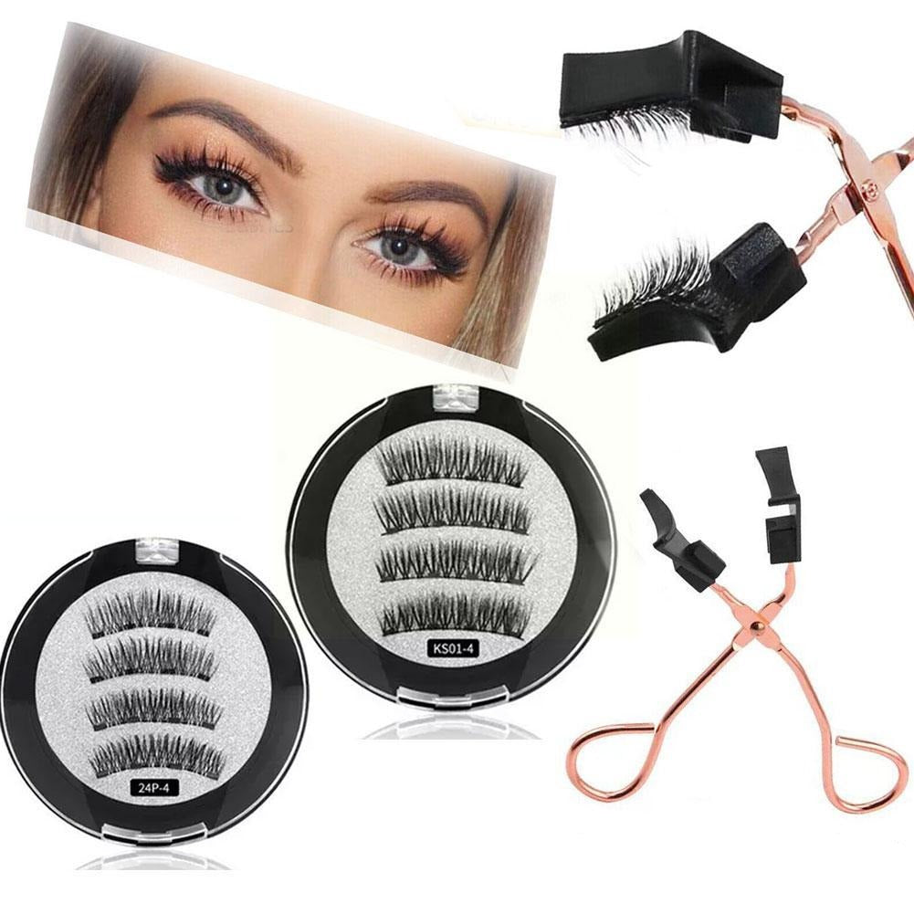Elegant dame med perfekt påførte magnetiske 3D mink øyevipper for en iøynefallende glamour-stil