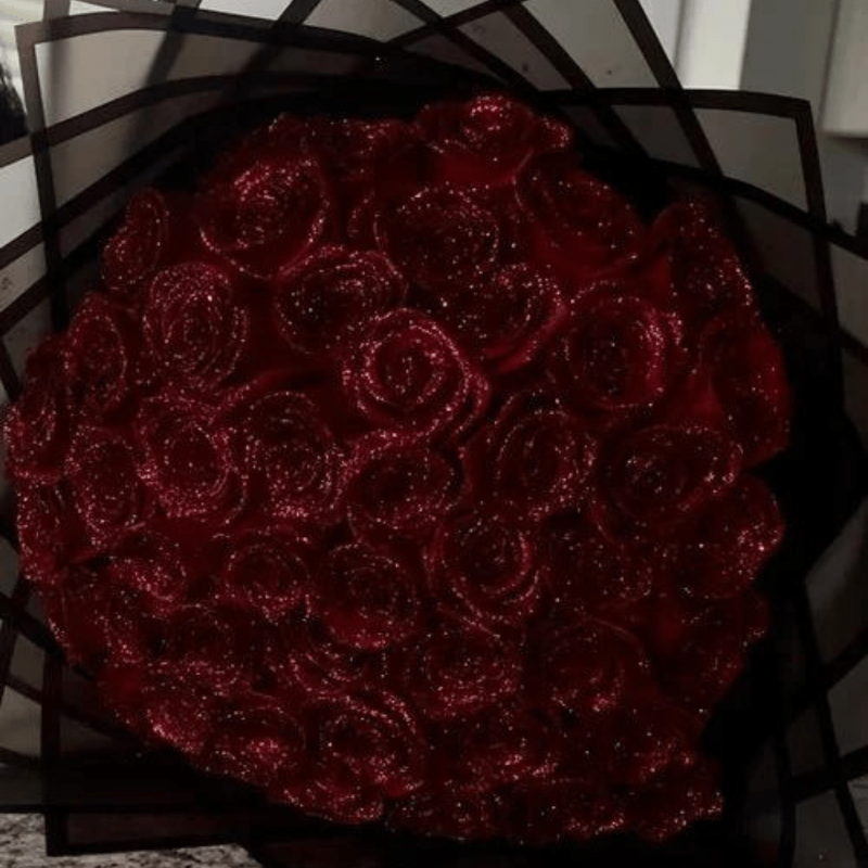 Glitrende evig rose med LED-lys, dekorativ blomst for en romantisk atmosfære