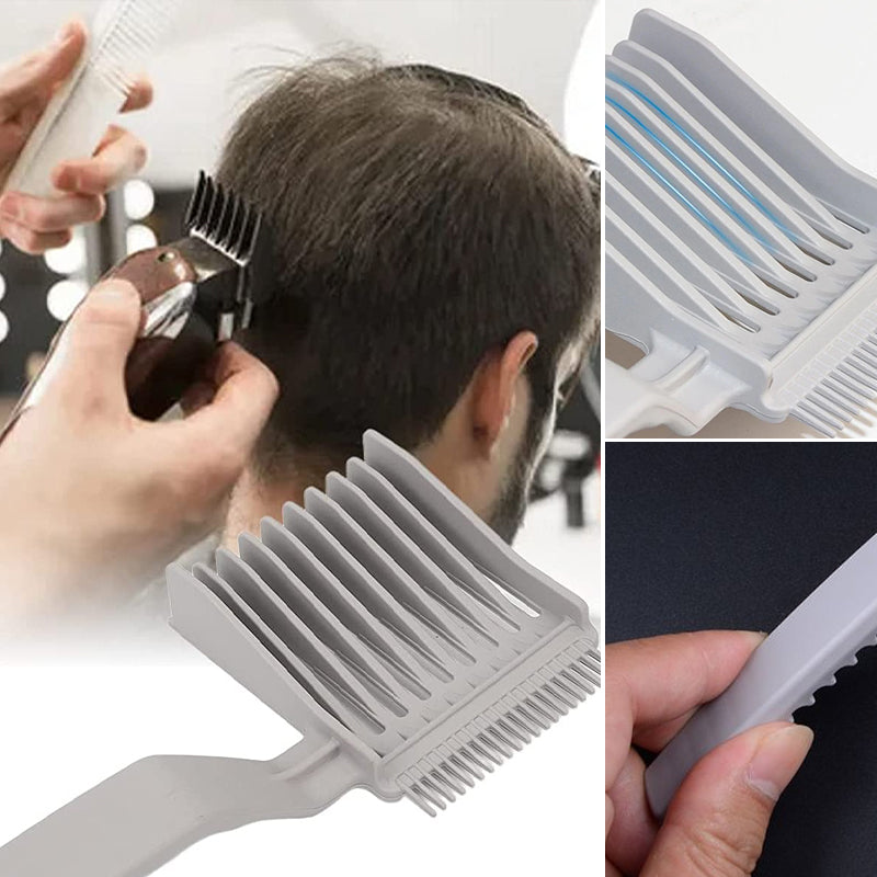 "Grå gradient frisyrekam for menn, ergonomisk design, antistatisk funksjon, komfortabelt grep for personlig pleie."