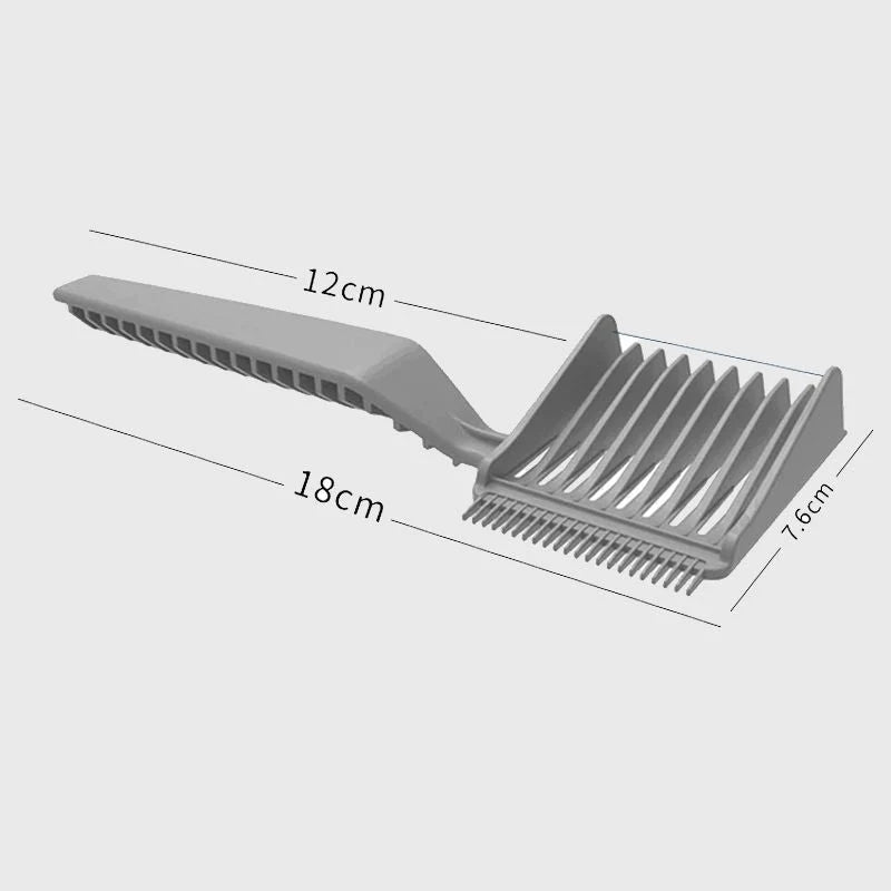 "Grå gradient frisyrekam for menn, ergonomisk design, antistatisk funksjon, komfortabelt grep for personlig pleie."