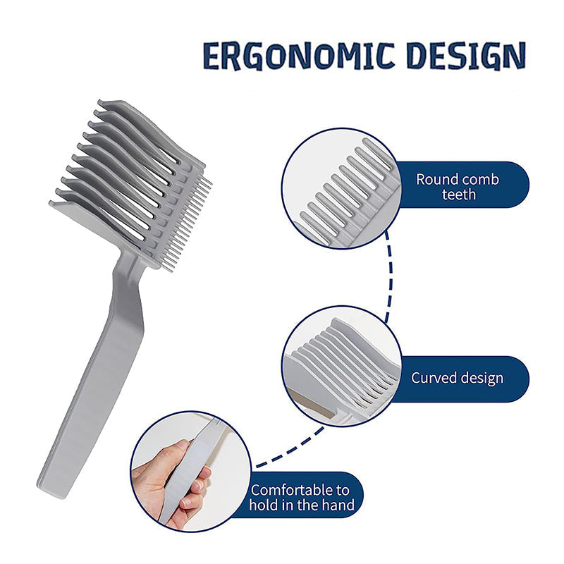 "Grå gradient frisyrekam for menn, ergonomisk design, antistatisk funksjon, komfortabelt grep for personlig pleie."