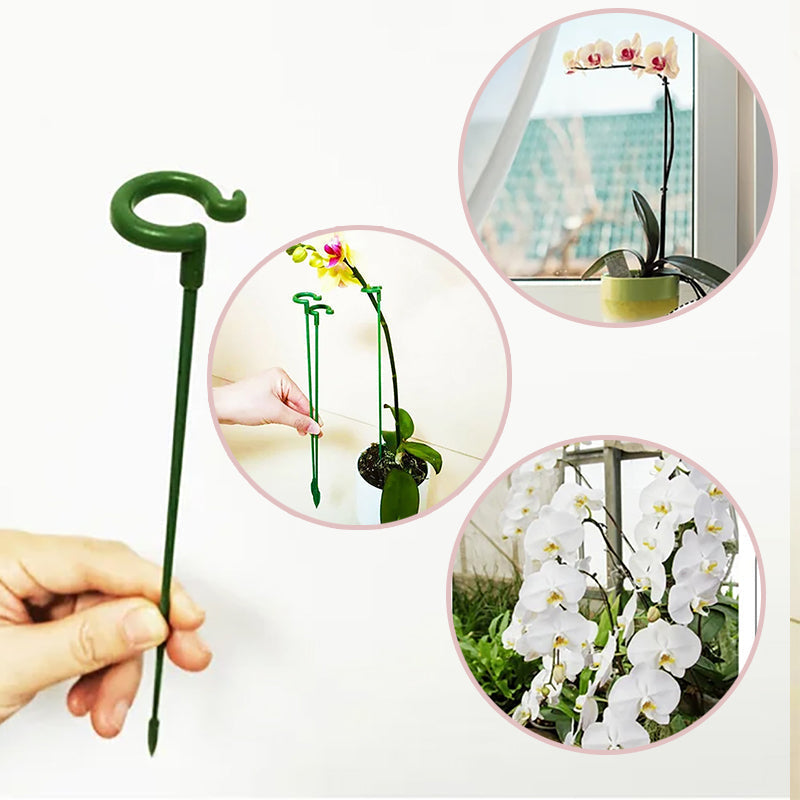 "Grønn plantestøtte med stålkjerne og plastbelegg, gir solid støtte for blomster og smelter inn i hagens naturlige skjønnhet.