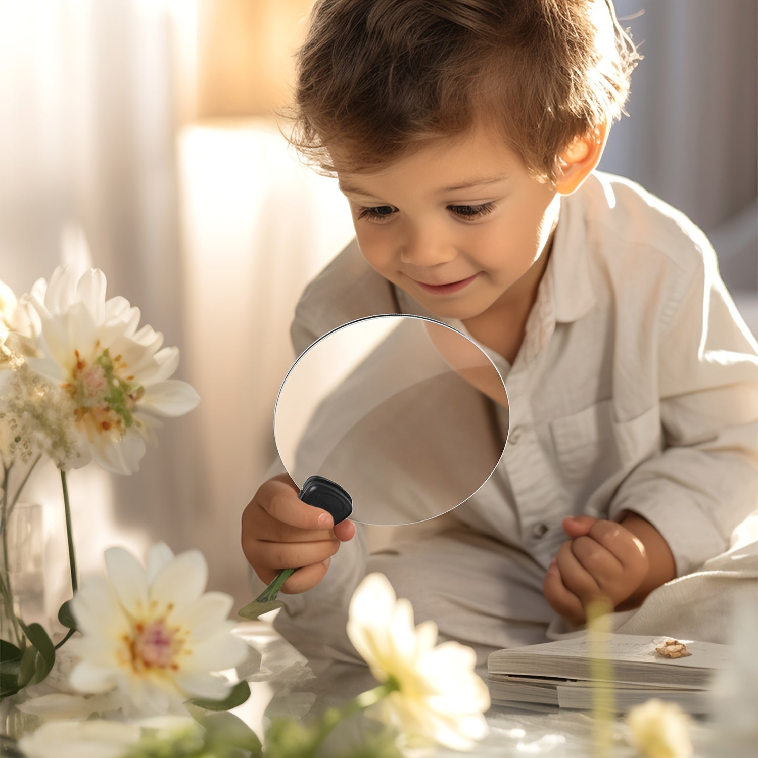 Halsforstørrelsesglass forstørrer tekst, utmerket for synsforbedring og presist detaljarbeid.