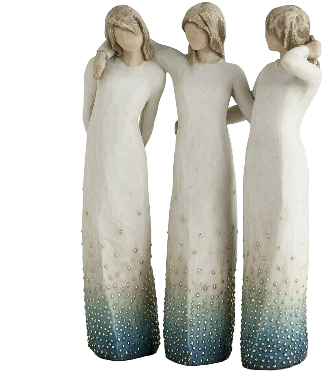 Håndlaget søsterstatue i harpiks som symboliserer kjærlighet og vennskap. Perfekt dekorasjon og gave.