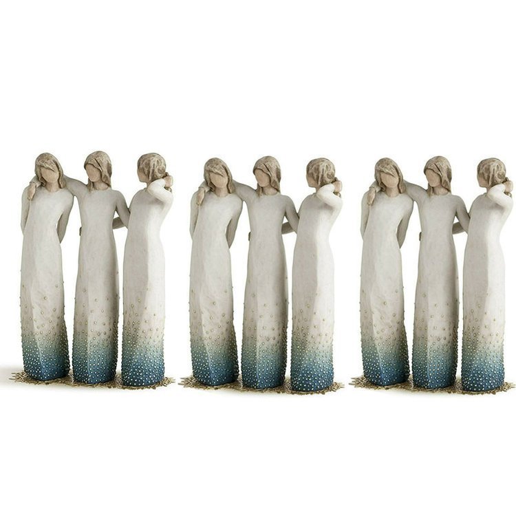 Elegant harpiks søsterstatue for interiørdekorasjon. Ideell gave til morsdag, jubileum, eller som et symbol på vennskap.