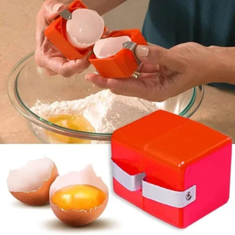 "Håndholdt eggehvitesseparator med ergonomisk design, kubeformet, lett å bruke for effektiv eggåpning på kjøkkenet."