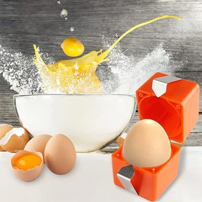 "Håndholdt eggehvitesseparator med ergonomisk design, kubeformet, lett å bruke for effektiv eggåpning på kjøkkenet."