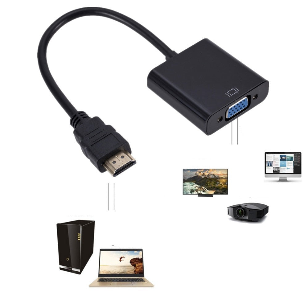 Universal HDMI-VGA-konverter for PC, laptop, spillkonsoller til VGA-monitor