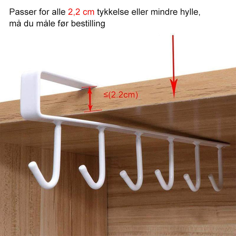 "Hengekroker under skap i metall for kjøkken, plassbesparende, elegant design for oppbevaring, enkel installasjon"