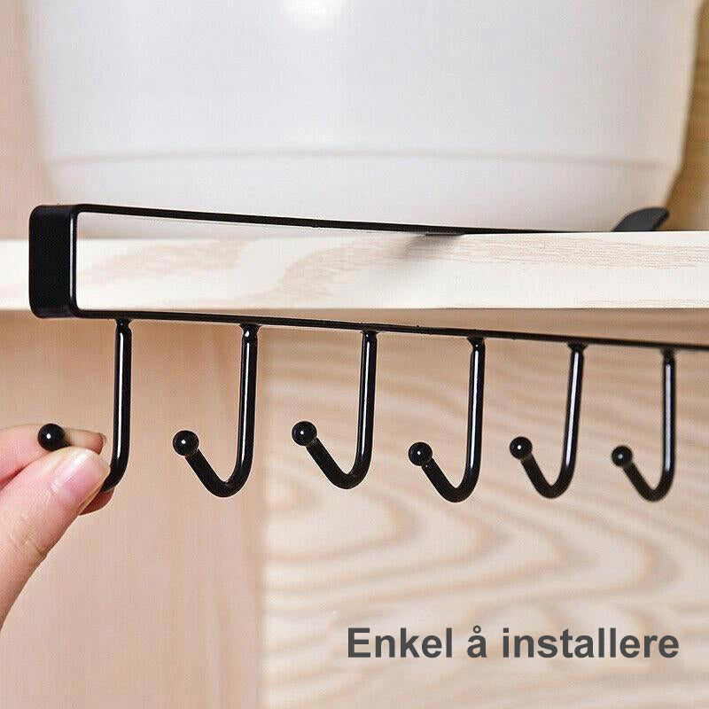 "Hengekroker under skap i metall for kjøkken, plassbesparende, elegant design for oppbevaring, enkel installasjon"