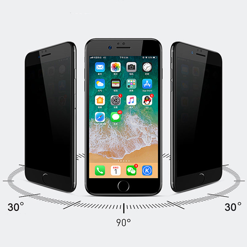 "Herdet glass skjermbeskytter for iPhone med personvern, sterk beskyttelse mot riper, ultraklar, enkel installasjon."