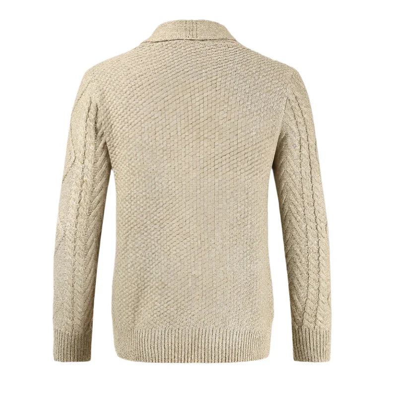 Varm herre cardigan genser. Optimal som lagdelt høstjakke og vinterjakke.