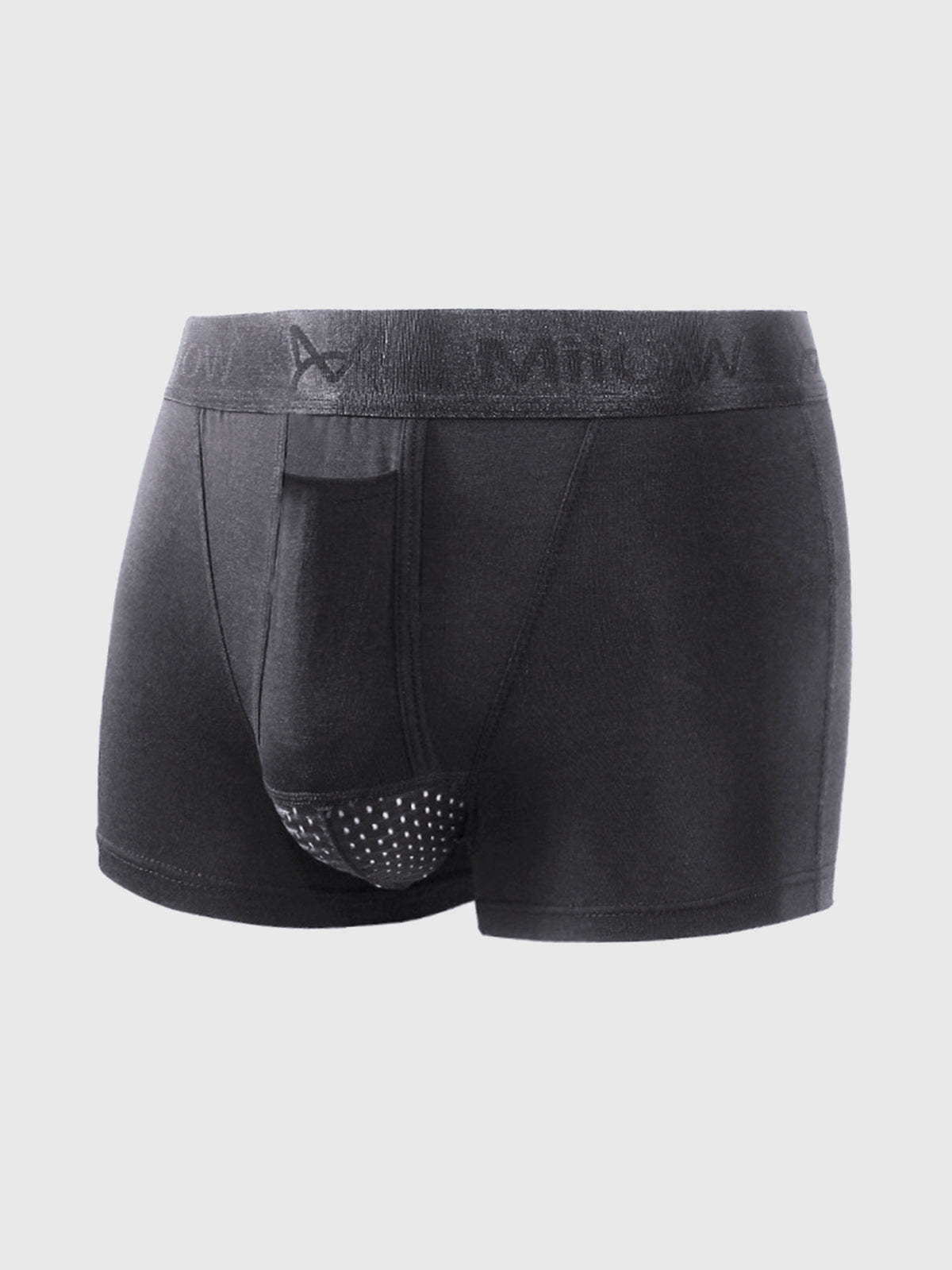 Mannlig modell viser den perfekte passformen til en komfortabel og støttende herre boksershorts.