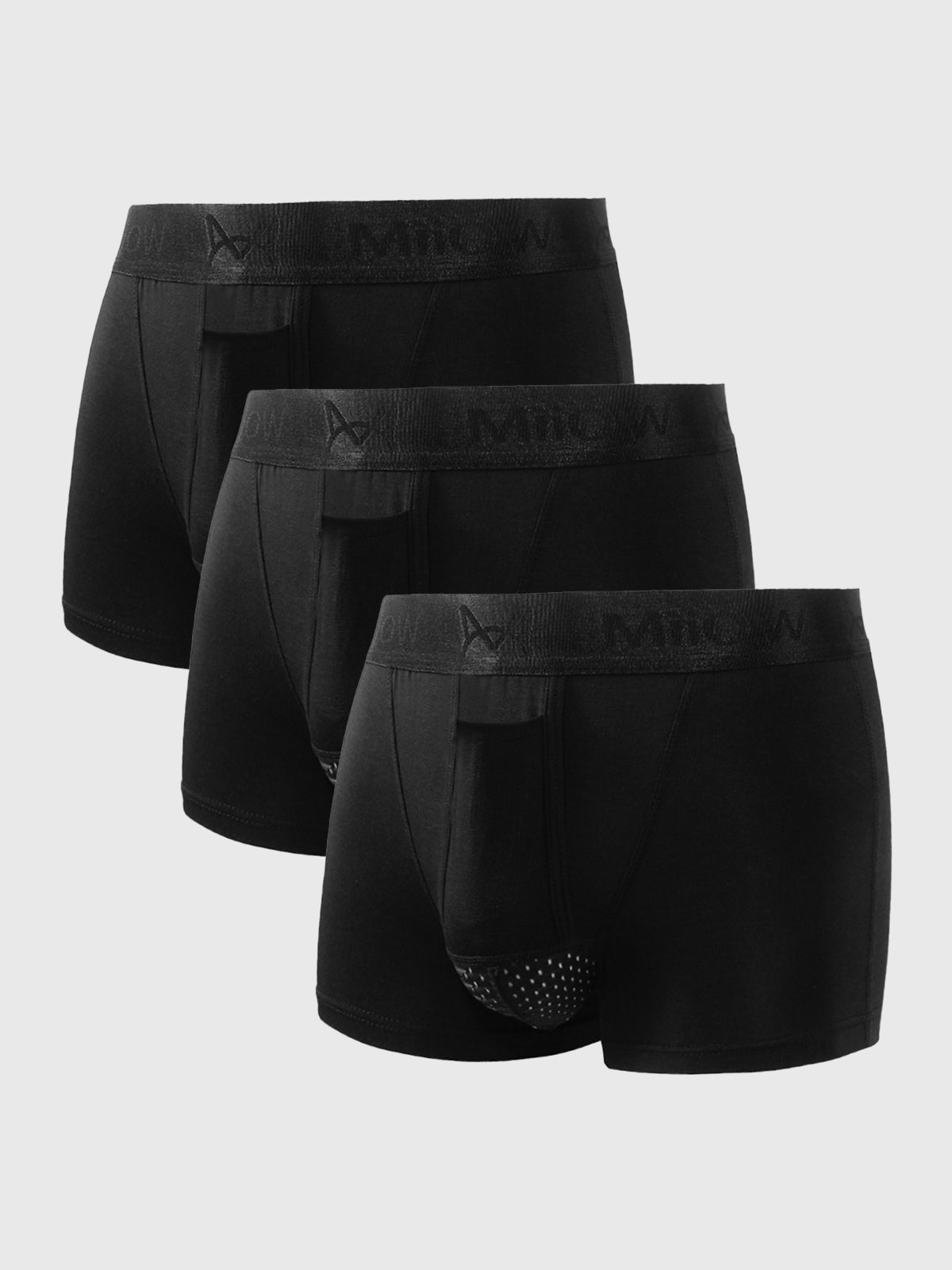 Utvalg av farger i en 3-pakning herre boksershorts, designet for sval og komfortabel hverdagsbruk.