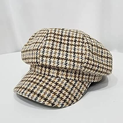 Klassisk Boston Scally beret for menn, i myk bomull, elegant rutete mønster.