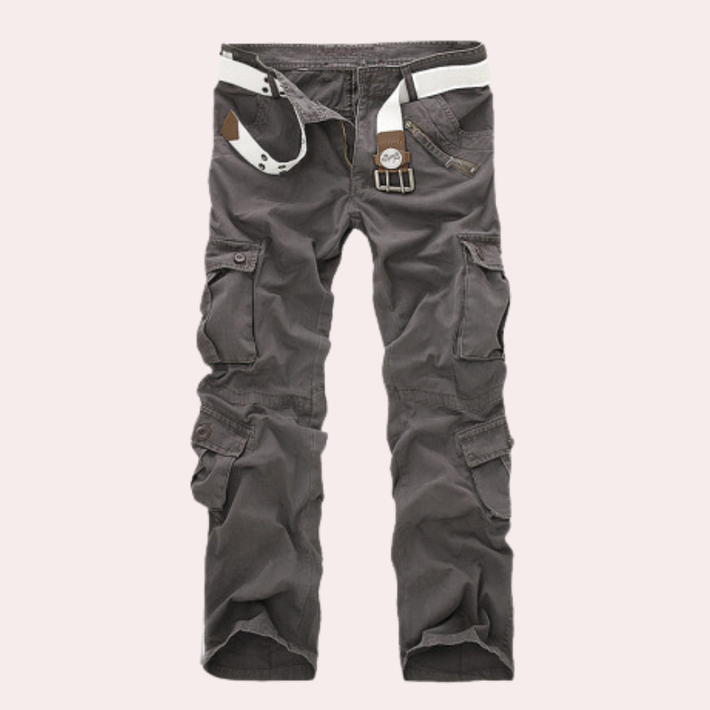 Behagelige herre cargo-bukser for fritid og arbeid, med solid design og romslige oppbevaringsmuligheter.
