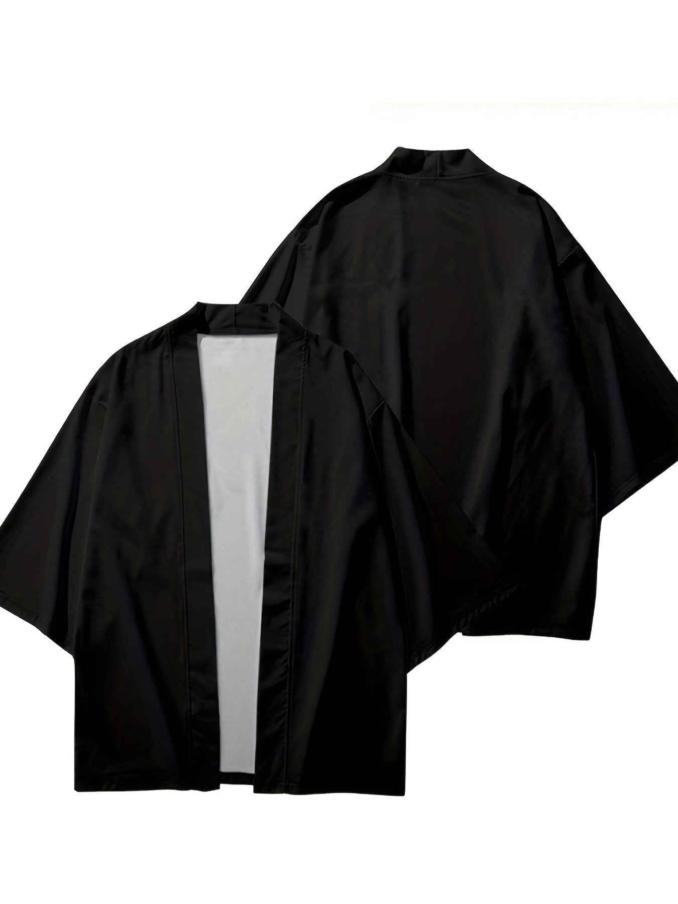 Herre kimono i autentisk japansk stil, åpen front og lettvekt stoff for en avslappet, elegant look.