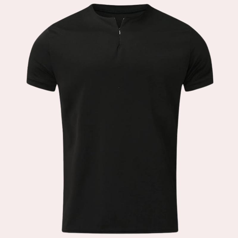 Enkel og komfortabel herre-t-skjorte i polyester, med klassisk passform for menn. Allsidig og myk.