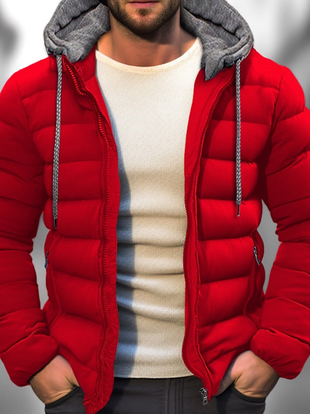Moderne herrejakke for vinter, lettvekt design med full glidelås og snor. Gir optimal komfort.