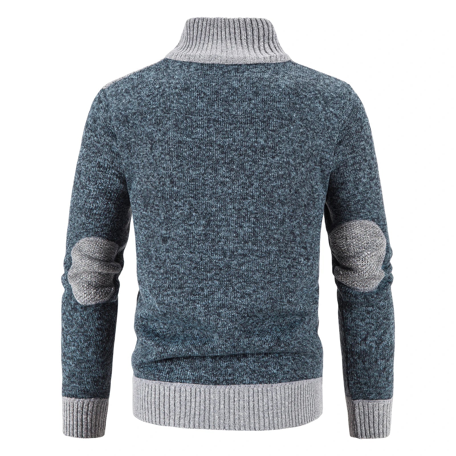 Stilig herrecardigan i strikket patchwork for høst og vinter. Uformell, varm og unik herremote.