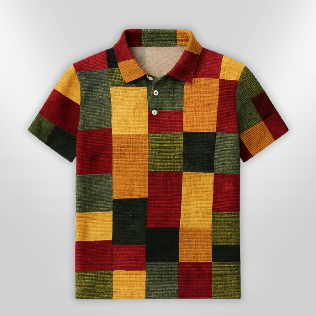 Elegant rutete poloskjorte til herre, ideell for casual eller smart-casual antrekk.