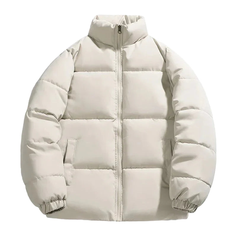 Herre pufferjakke med stående krage, varm og moderne vinterjakke for menn, perfekt yttertøy.