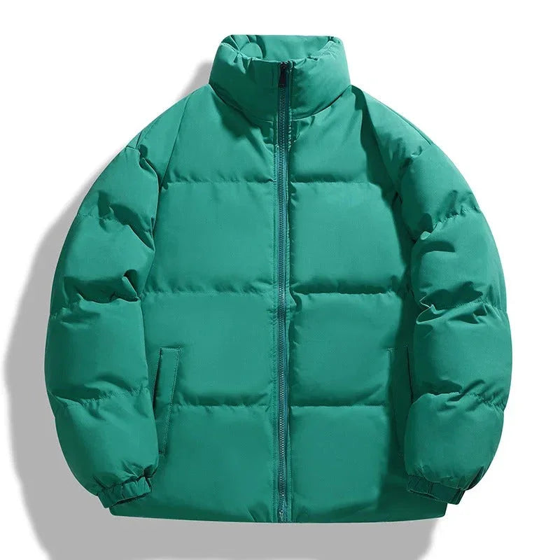 Premium herre pufferjakke, stilrent yttertøy med stående krage for en varm og komfortabel vinter.