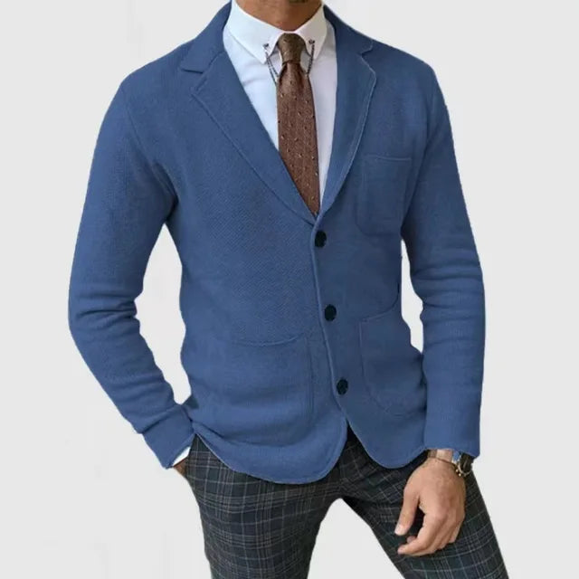 Elegant herre strikkblazer for business og fritid, tilbyr både stil og overlegen komfort.