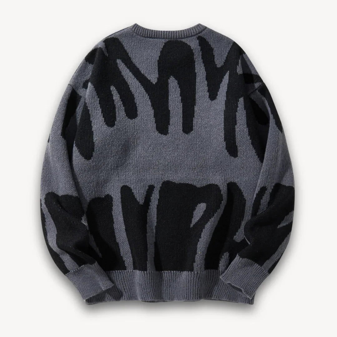 Trendy herre genser med grafisk design, perfekt for høst/vinter. Stil og varme kombinert.