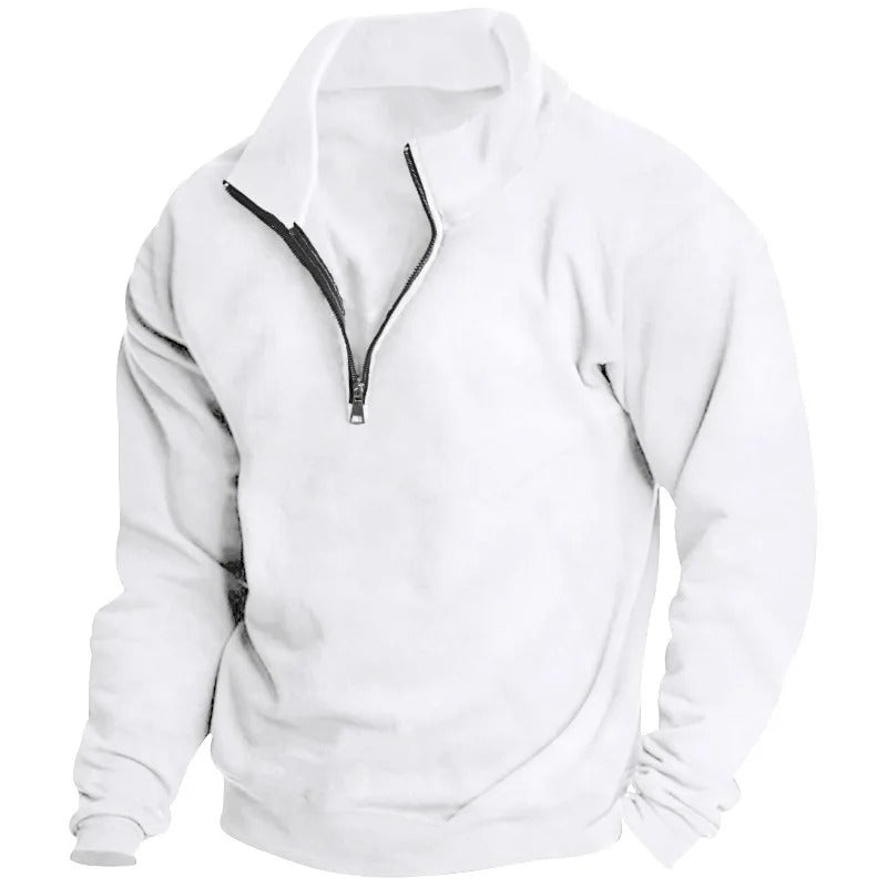 Casual herre sweatshirt med halv glidelås. Myk og komfortabel fritidsgenser for menn.