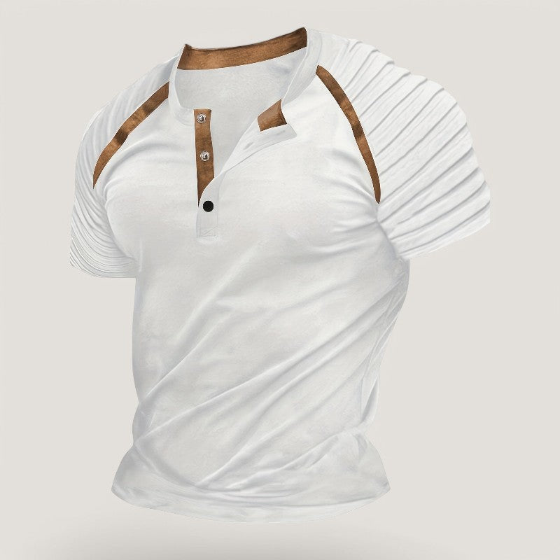 Casual herre t-skjorte med moderne striper i polyester, en komfortabel og stilfull hverdagsfavoritt.