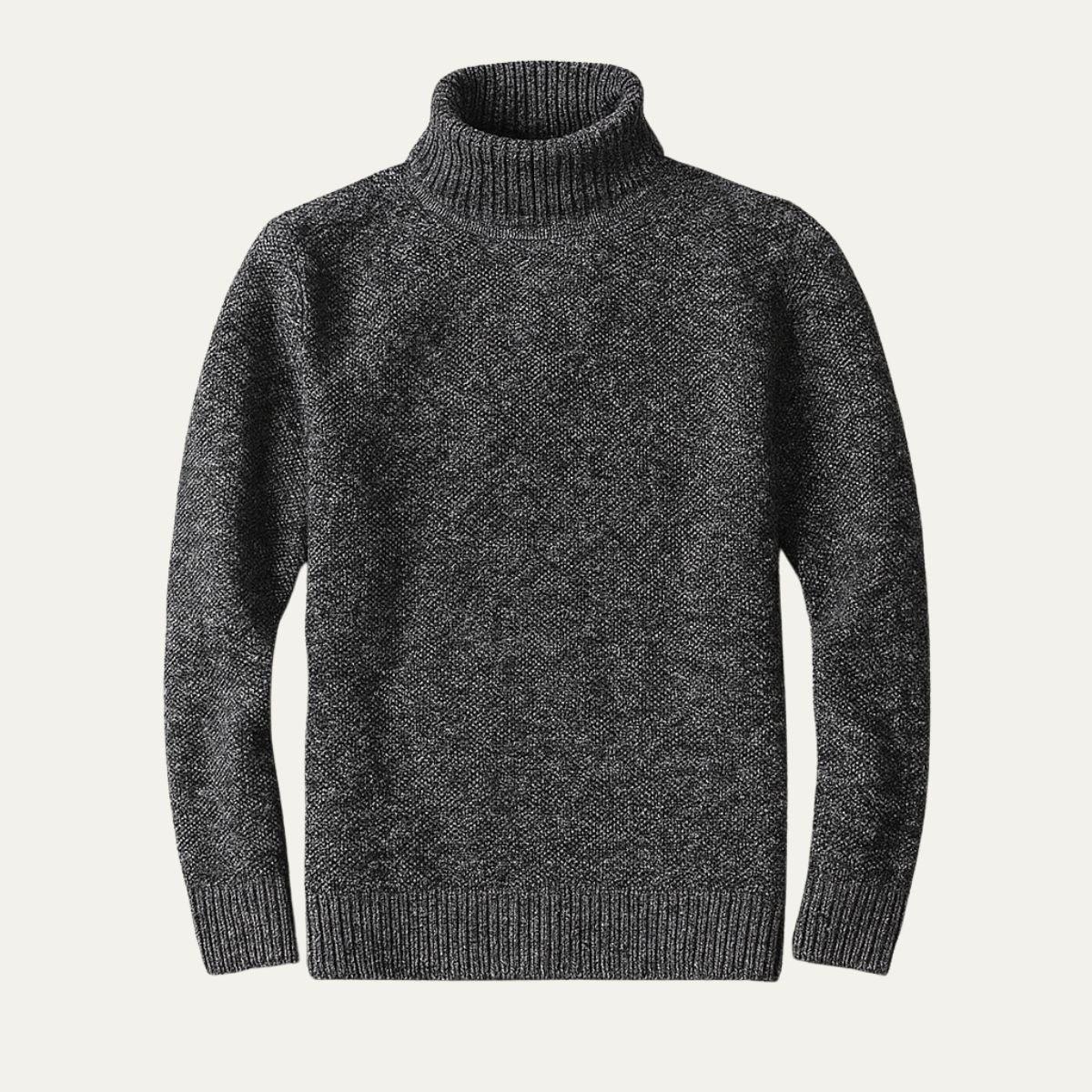 Brun høyhals genser for menn i klassisk design, ideell for komfortable fritidsdager.