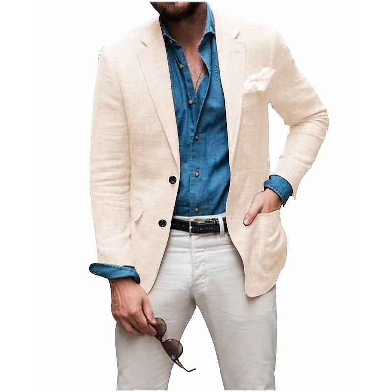 Herre uformell blazer, ideell for hverdagsmote og avslappet kontorstil. Komfortabel og lett.