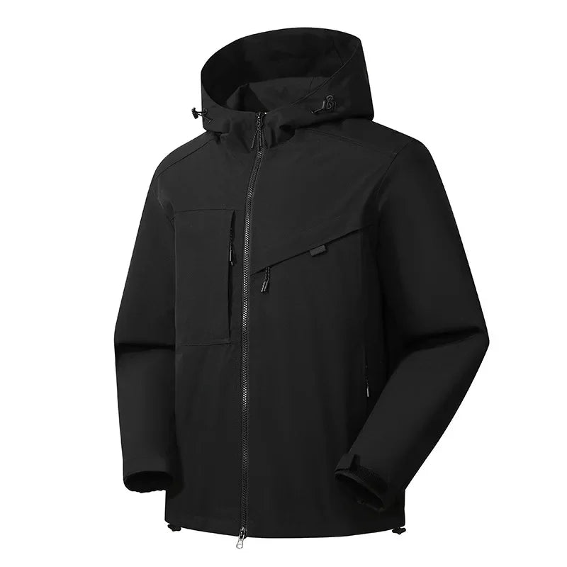 Herre uformell skijakke, sporty stil. Komfortabel vinterjakke for utendørs fritid og snøsport.
