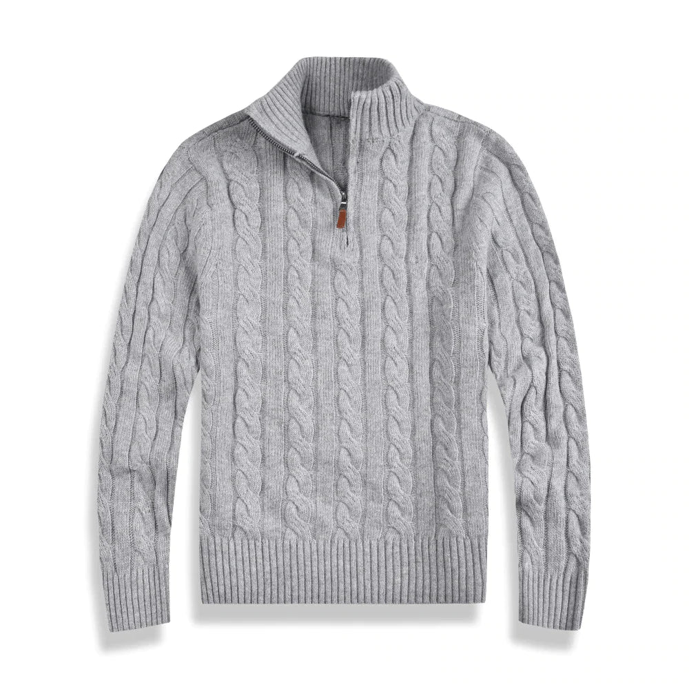Verbier herre zip genser. En allsidig strikkegenser med halv glidelås for menn, ideell for hverdagsbruk.