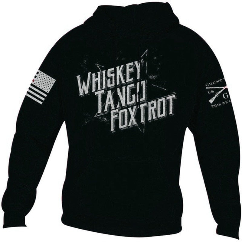 Herre WTF hettegenser med humoristisk print, komfortabel langermet pullover for streetwear og fritidsklær.