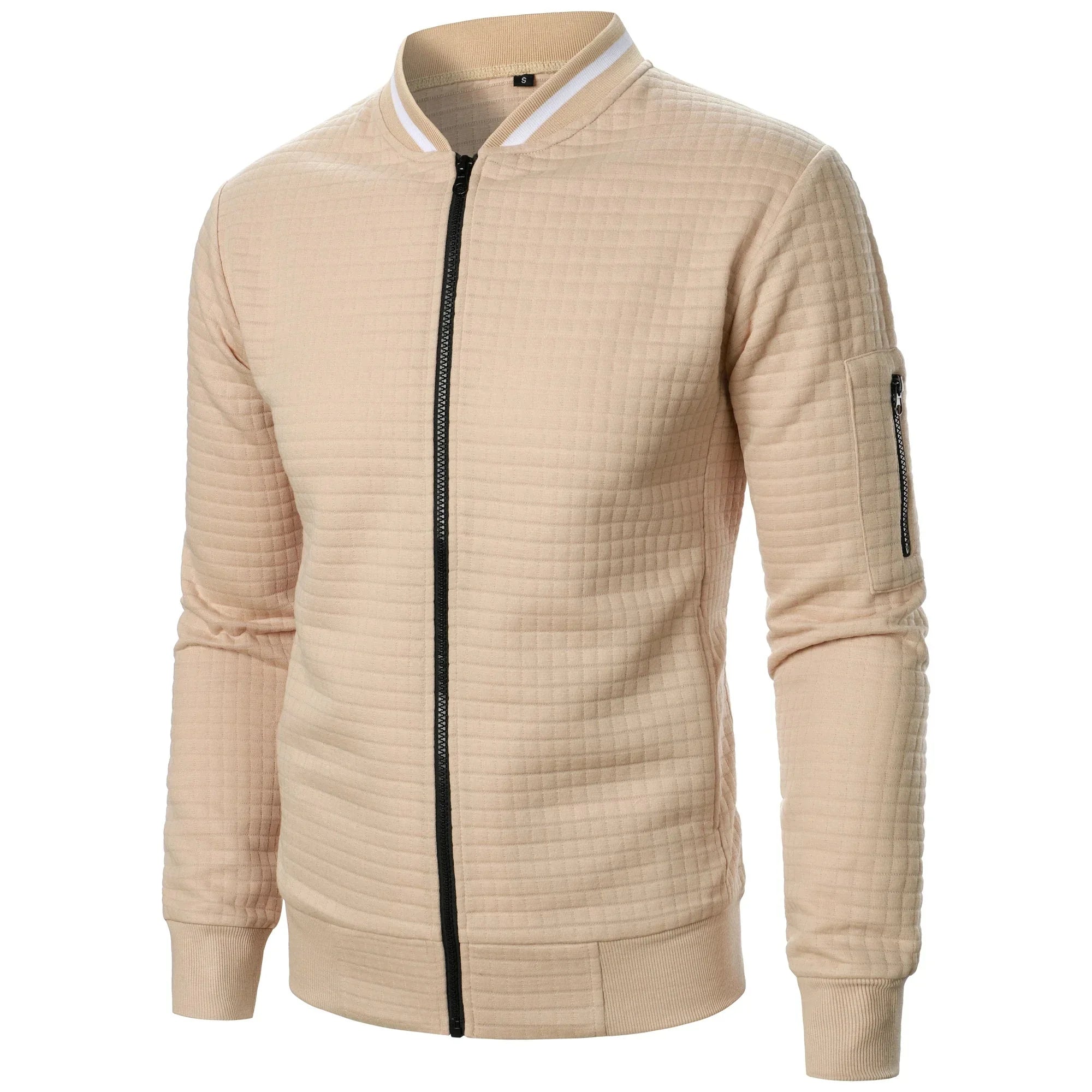 Casual herrecardigan med glidelås, ideell for avslappede dager og fritidsbruk.
