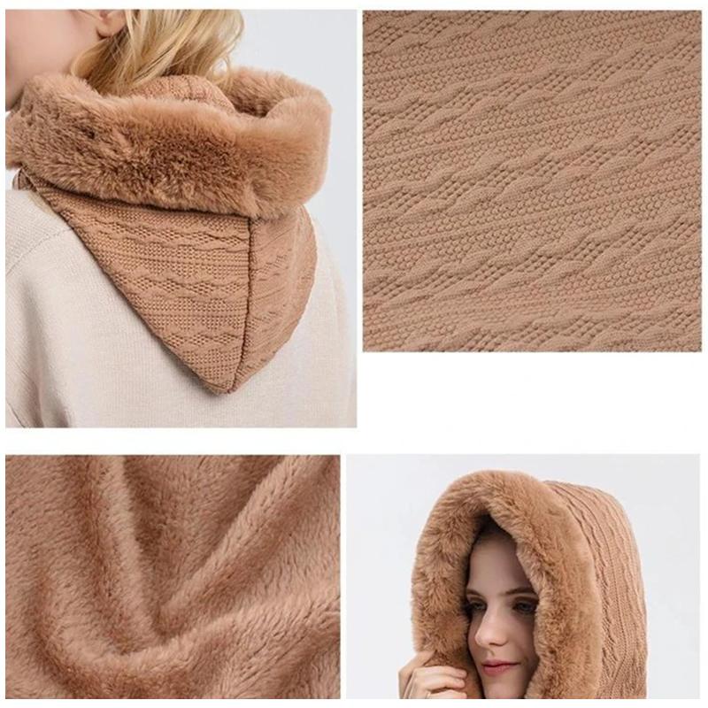 "Hette-skjerf for kvinner i flere farger, varm og stilig, ideell for vinter, laget av luksuriøs polyester."