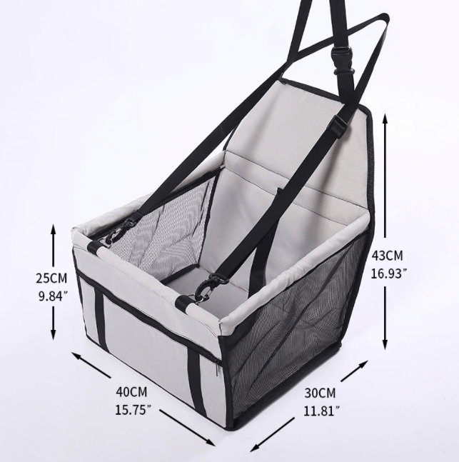 Hundebilstol med myk pute for økt komfort, 40x30x25cm, ideell for lengre bilreiser