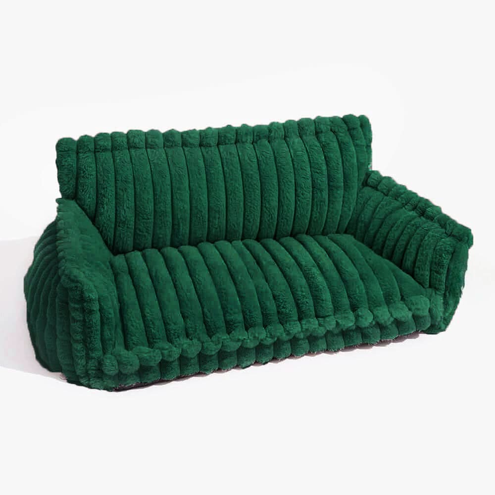 Hundesofa med hevet kant som gir sikkerhet og komfort. Perfekt soveplass for alle kjæledyr.