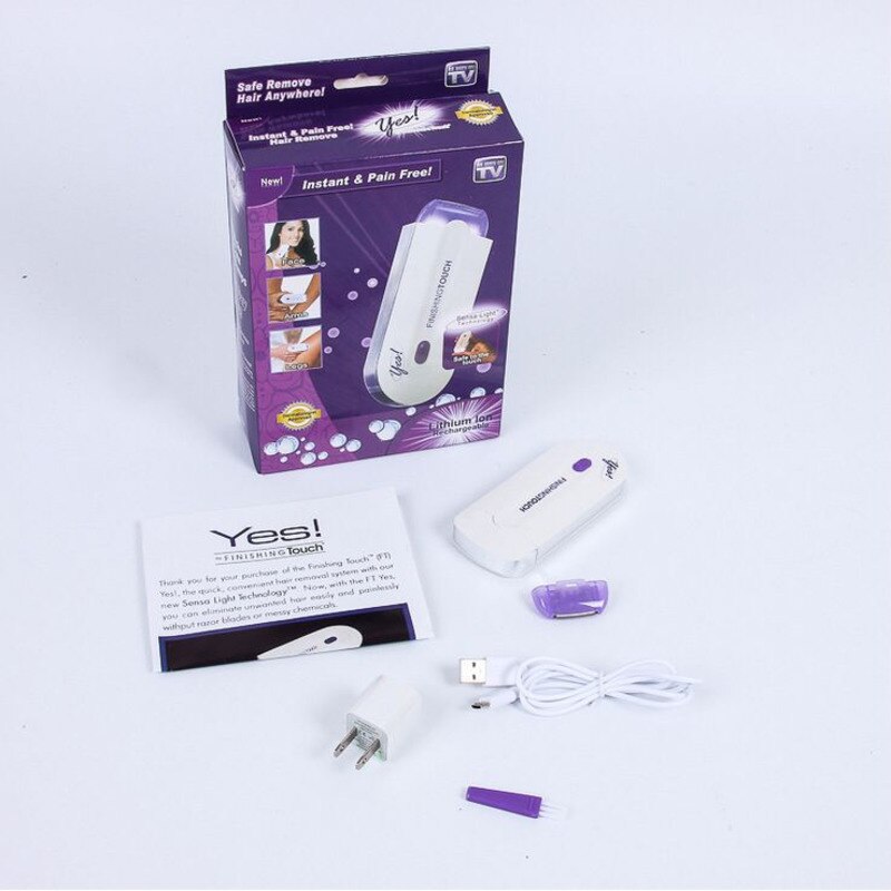 Hvit smertefri laser hårfjerner med USB-lading, en moderne epilator for allsidig personlig pleie.