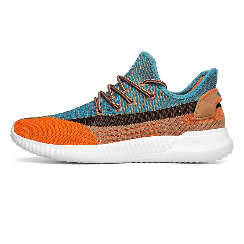 Hvit herre komfort joggesko med pustende vevd design, perfekt for fritid og hverdag.