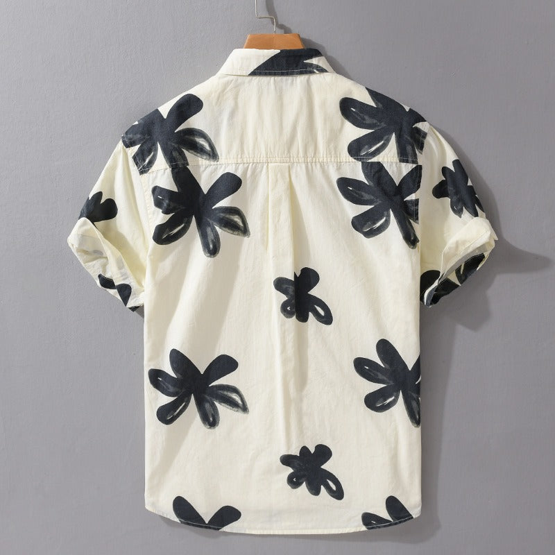 Elegant hvit herreskjorte for menn. Stilfull casual sommer skjorte med premium komfort. Perfekt for hverdag og fest.