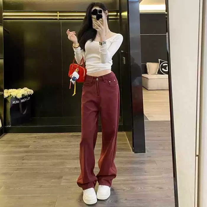 Stilige jeans med rette ben til dame