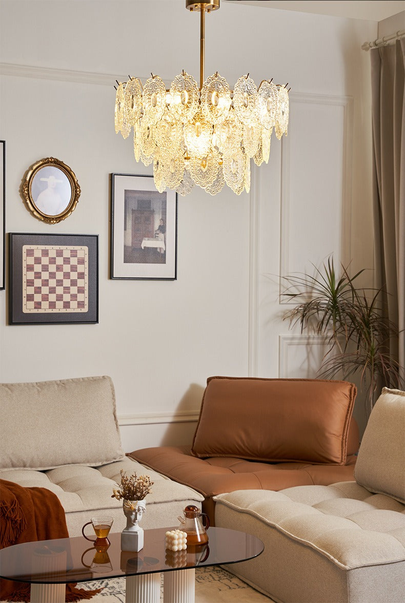 Luxurious Chandelier - Crystal Panel - 5/7 Light Sources - Gold